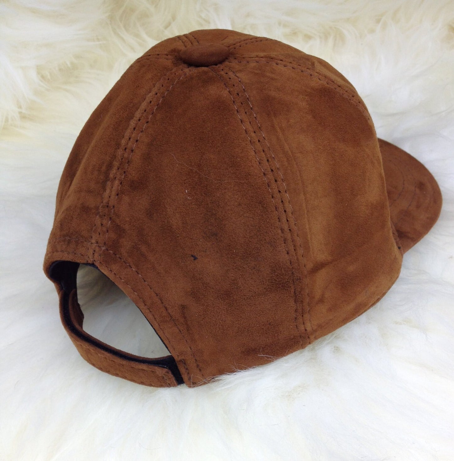 Suede Leather Baseball Cap: Adjustable Genuine Cow Leather