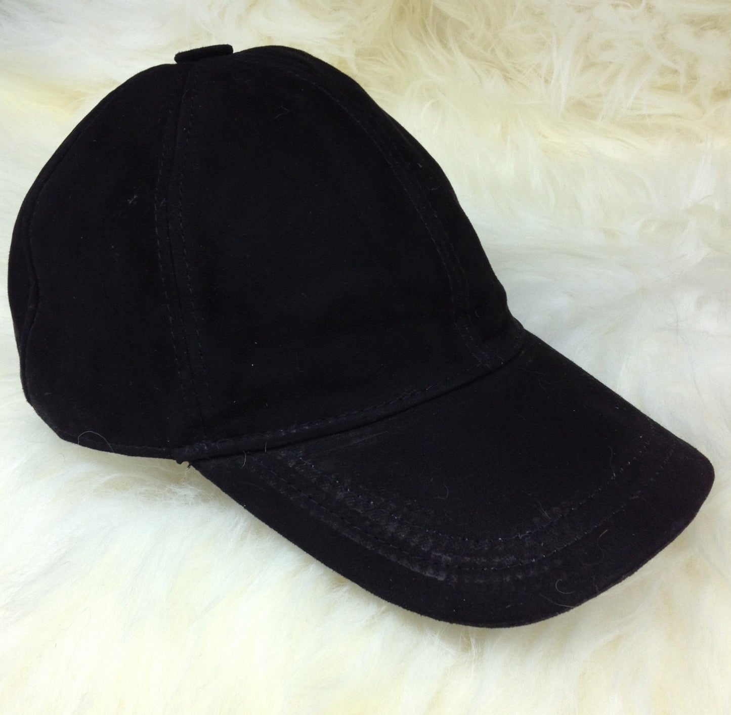 Genuine Suede Leather Cap: Adjustable Cowhide Jockey Hat