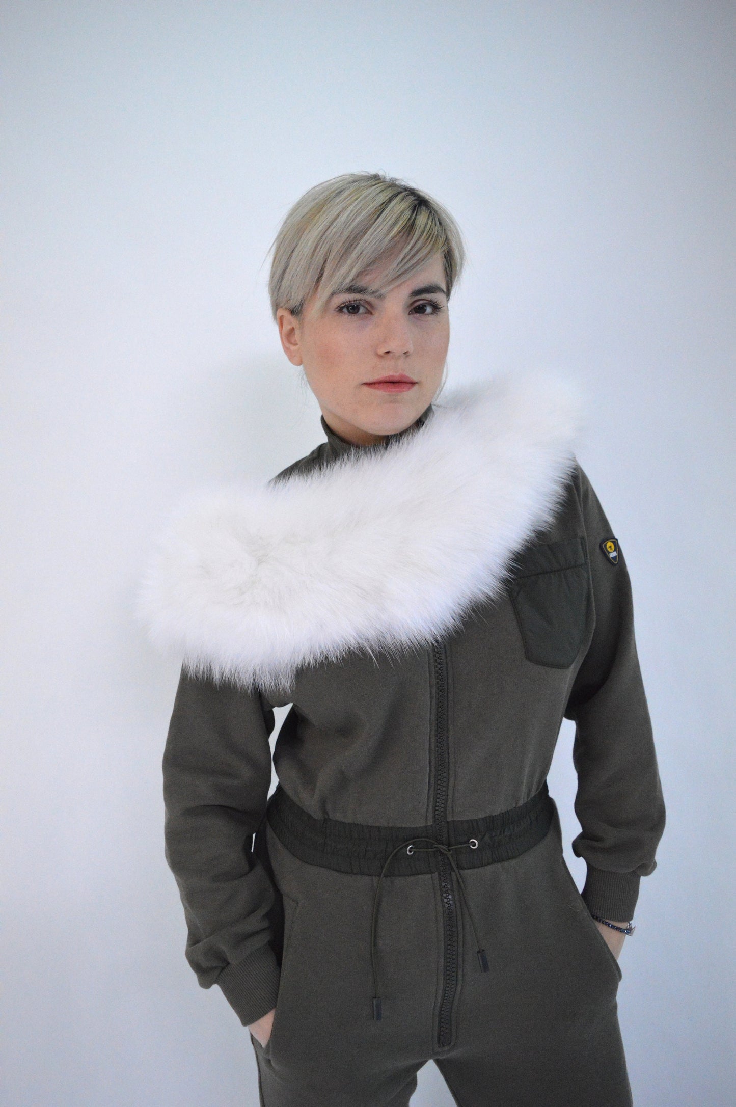 Real White Fox Fur Collar: Bridal Winter Stole