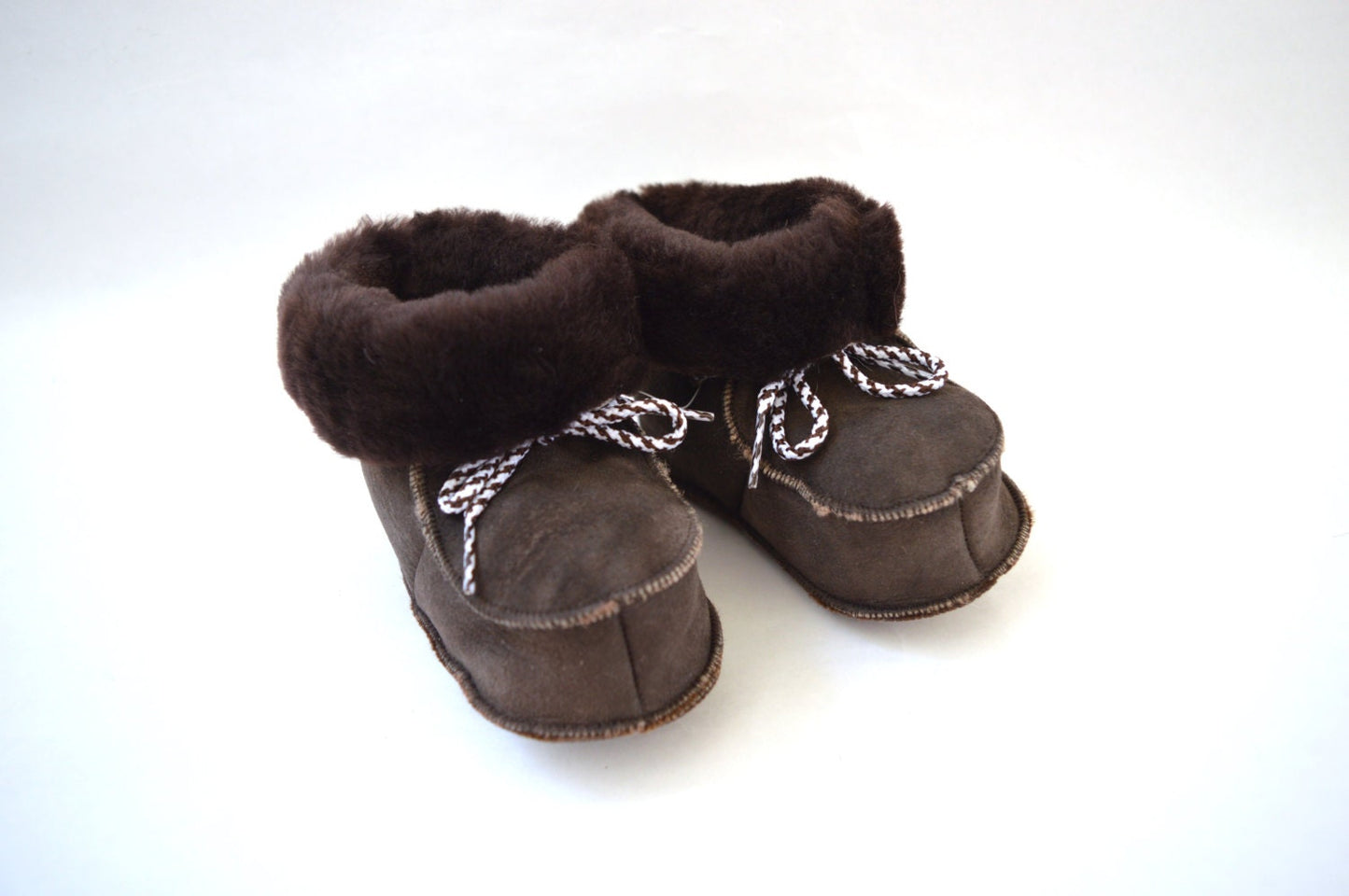 Genuine Shearling Baby Slippers: Real Fur Crib Shoes