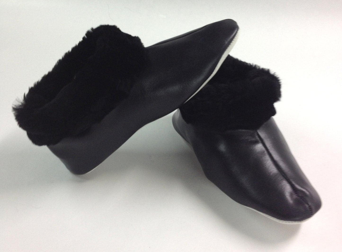 Black Shearling Slippers: Genuine Sheepskin Fur Shoes