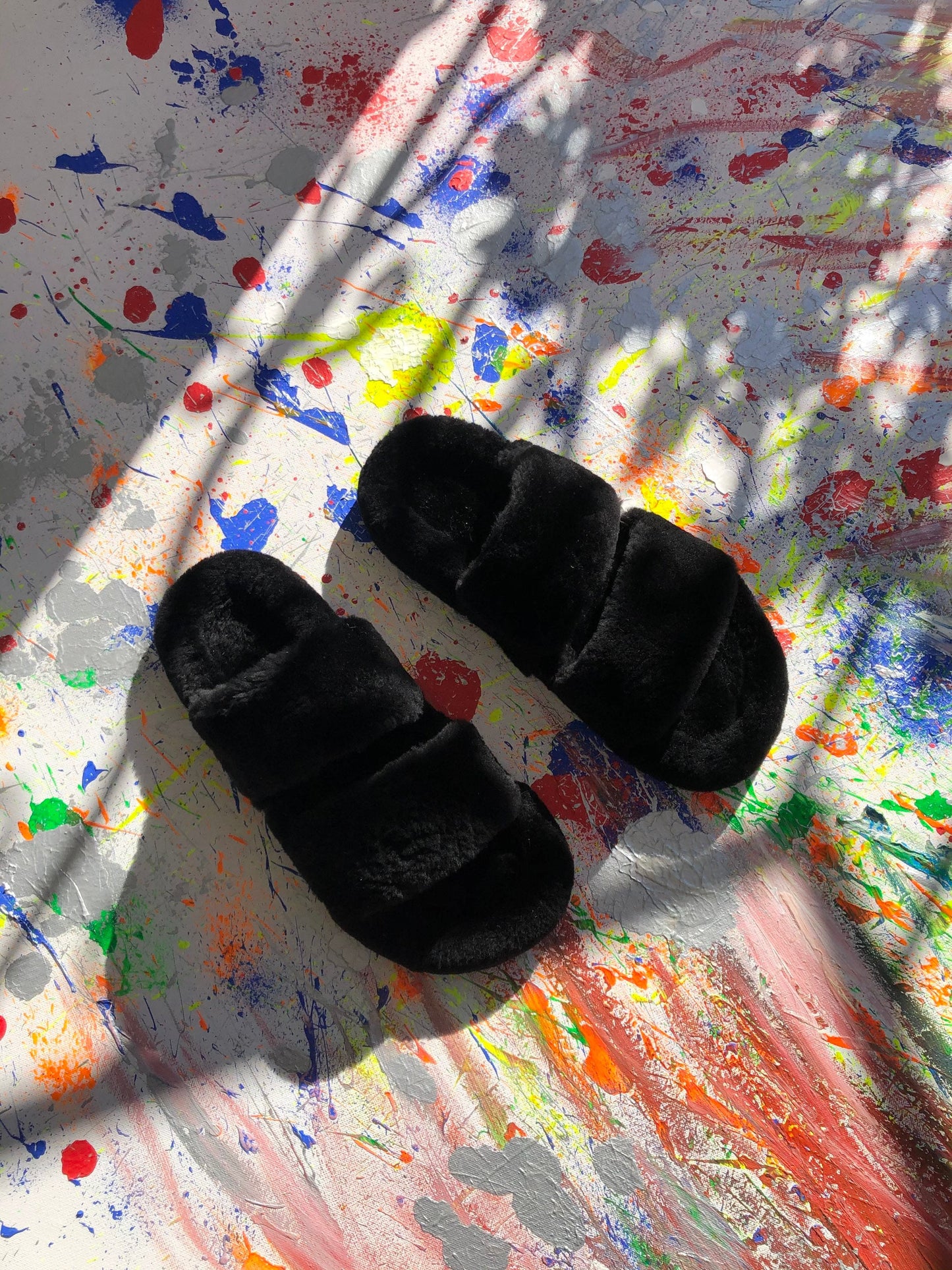 Black Beaver Fur Slides: Luxury Fur Slippers, Comfy Sandals