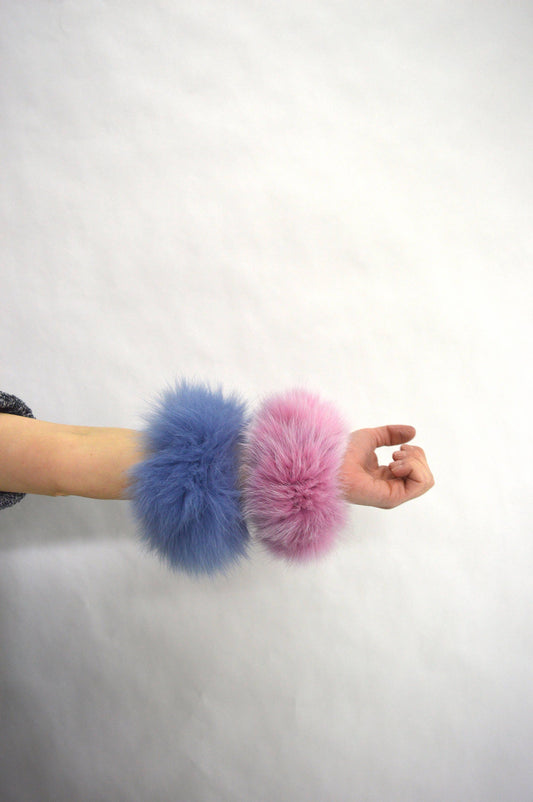 Real Fox Fur Scrunchie: Fashion Hair Elastic or Coat Cuff