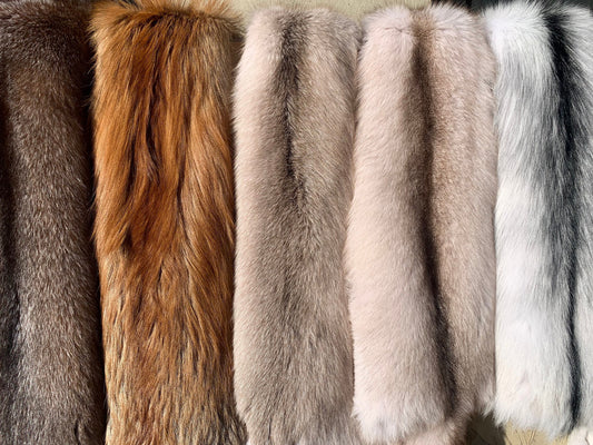 Genuine Crystal Fox Fur Pelt: Luxury DIY Craft Material, Supple Fur Stole
