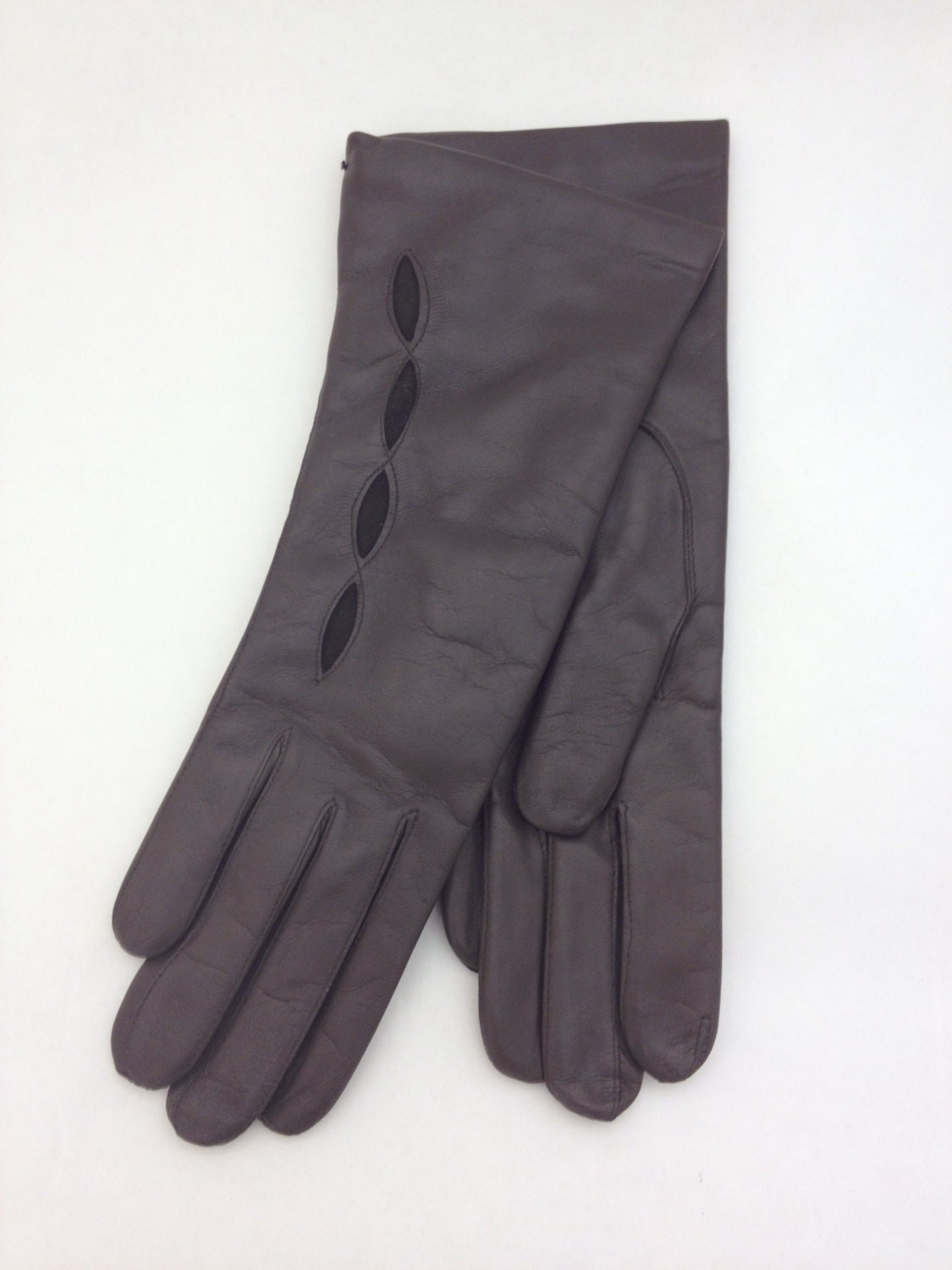 Dark Brown Napa Leather Gloves - Women's Genuine Leather