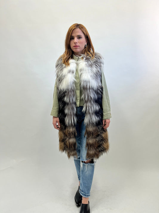 Saga Assured Fox Fur Vest: Long Luxury Fur Coat