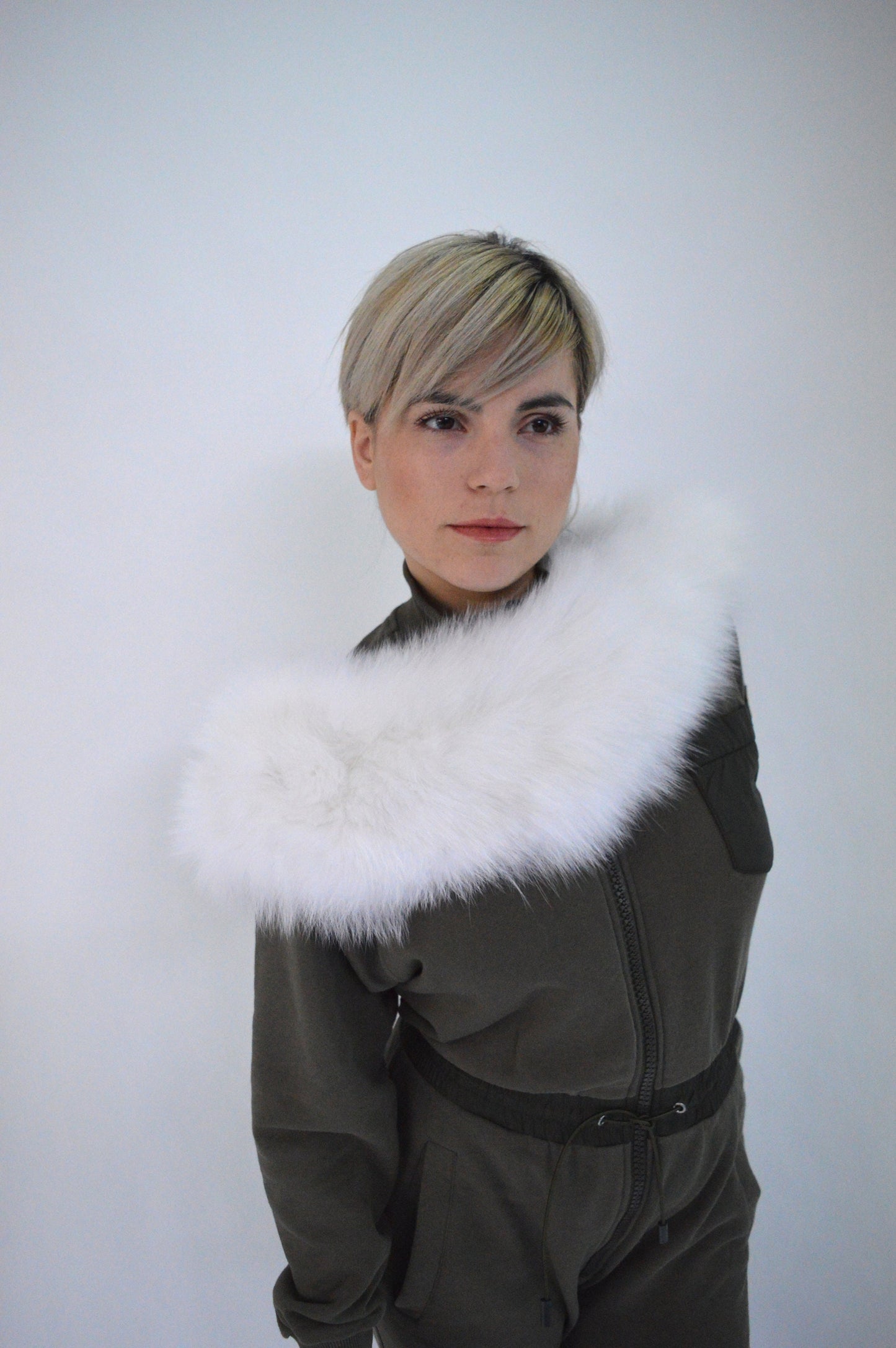 Real White Fox Fur Collar: Bridal Winter Stole