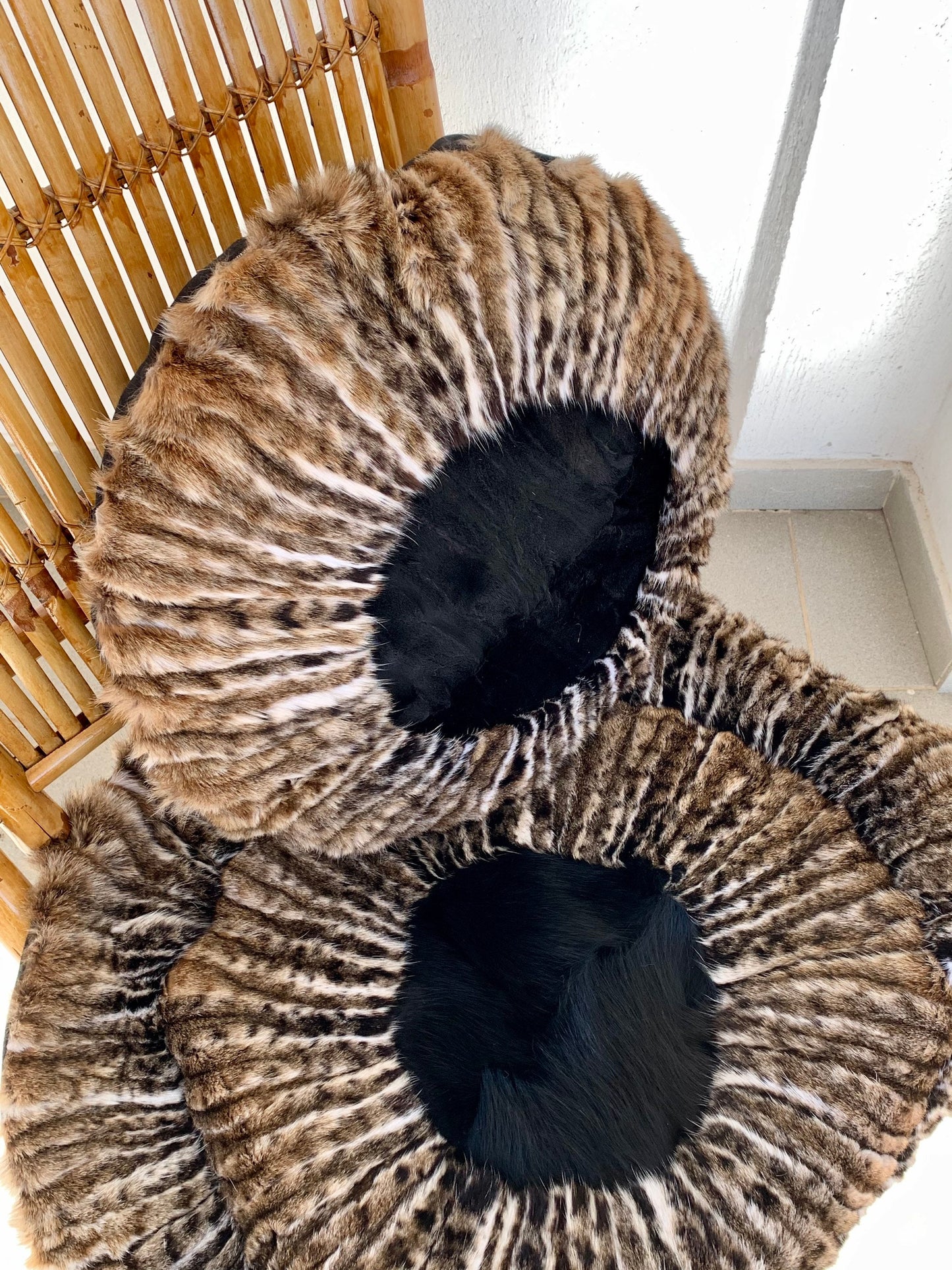 Black Fox Fur Pillow & Throw: Animal Print Home Decor