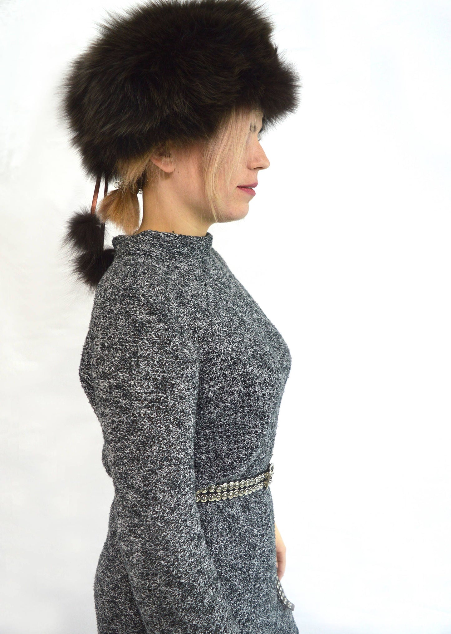 Real Fox Fur Cossack Hat, Women's Winter Warmer