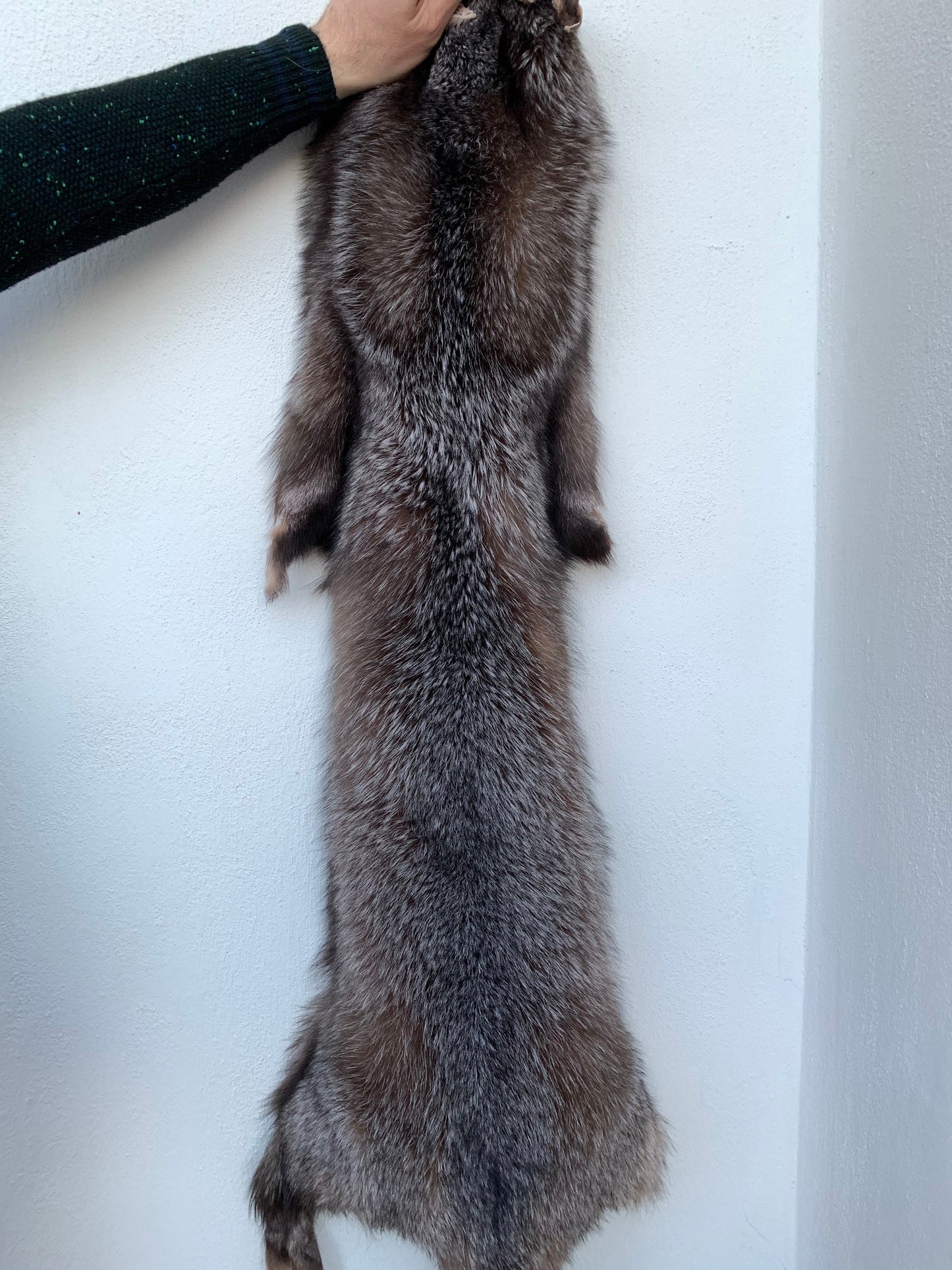Genuine Crystal Fox Fur Pelt: Luxury DIY Craft skin from saga auction.