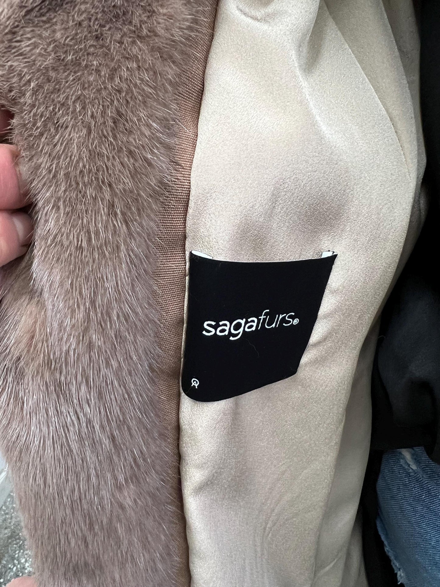 Cappuccino Mink Fur Coat: Saga Pelts, Belted Stroller