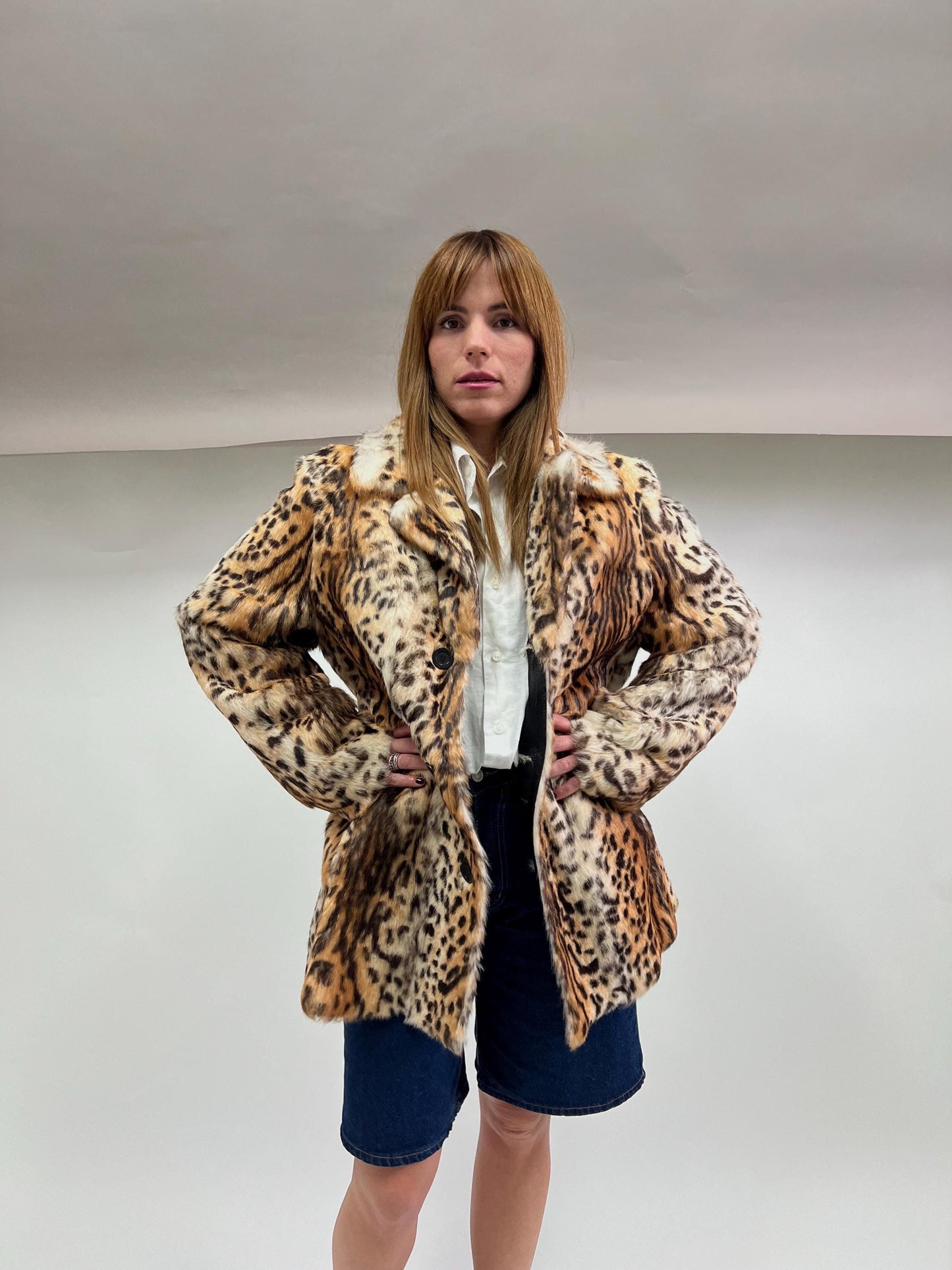 Reversible Leopard Print Rabbit Fur Jacket - Edgy Style