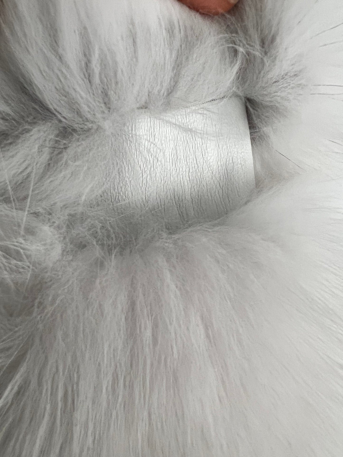 Handmade White Fox Fur Bolero Jacket - Bridal Stole size Small