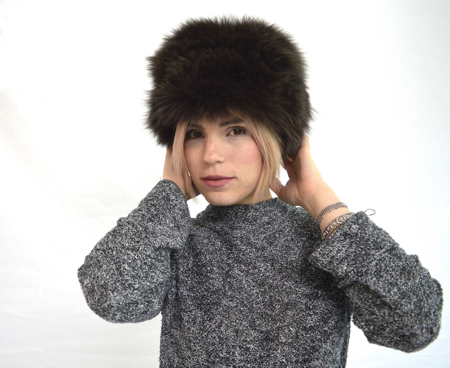 Real Fox Fur Cossack Hat, Women's Winter Warmer