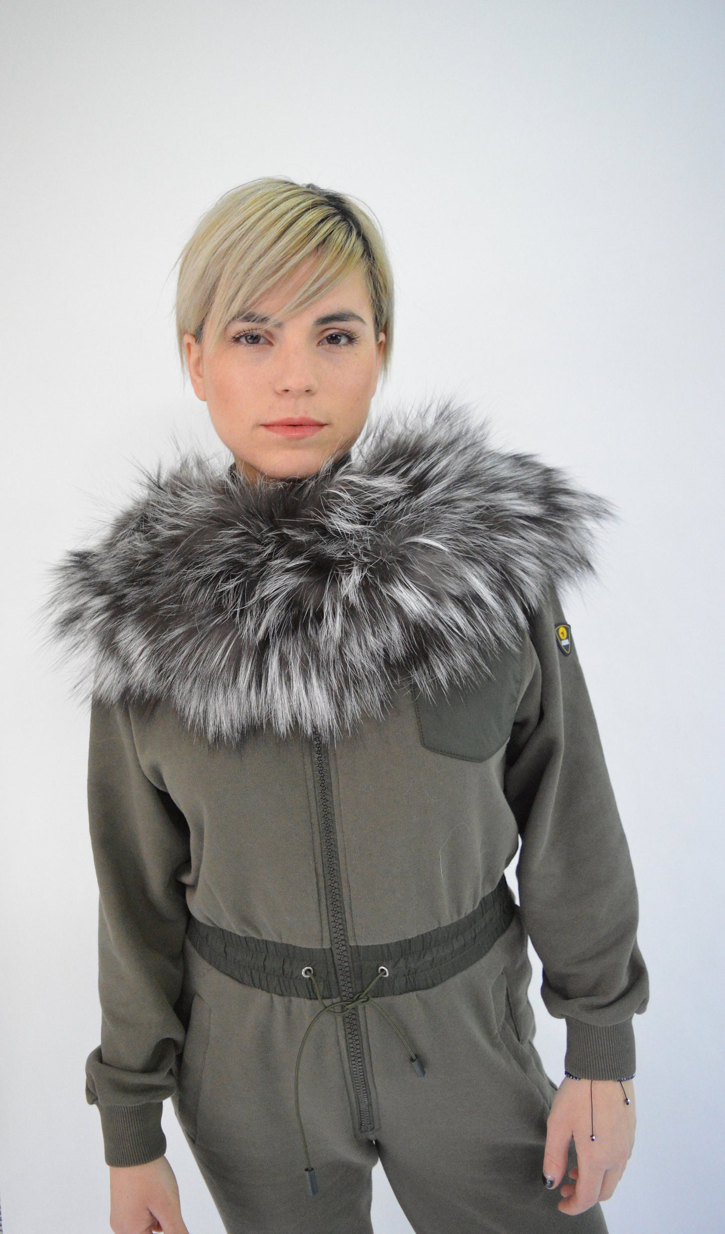 Real Silver Fox Fur Collar: Bridal Winter Stole Shawl