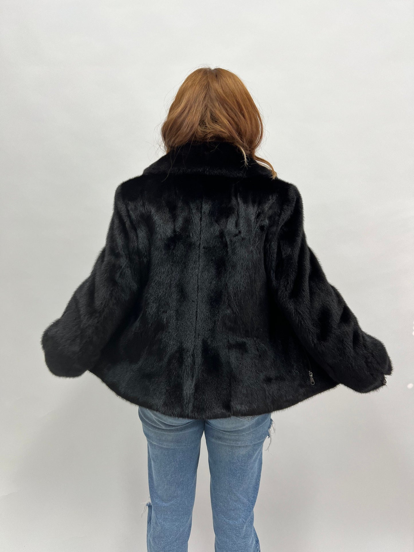 Black Mink Fur Biker Jacket: Silver Hardware, Luxury Women's Gift