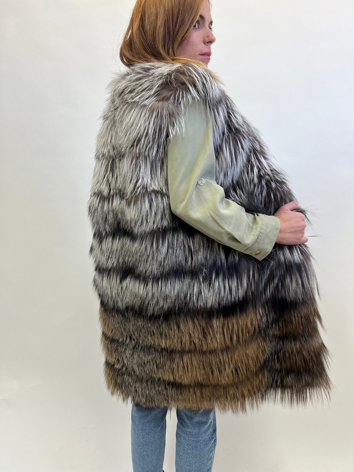 Saga Assured Fox Fur Vest: Long Luxury Fur Coat