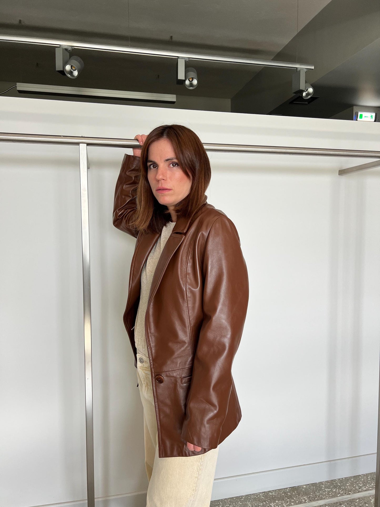 Handmade Nappa Lamb Leather Jacket - Caramel Brown - Made in Greece