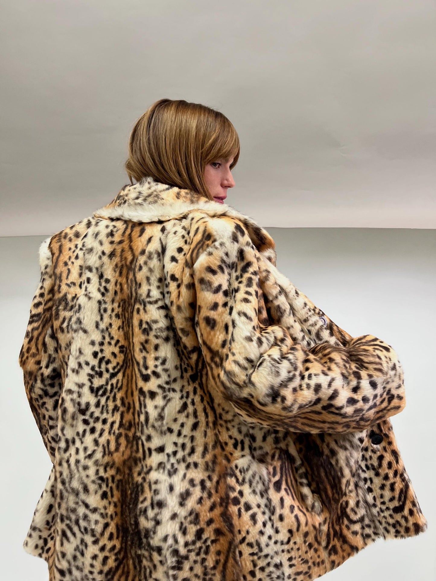 Reversible Leopard Print Rabbit Fur Jacket - Edgy Style