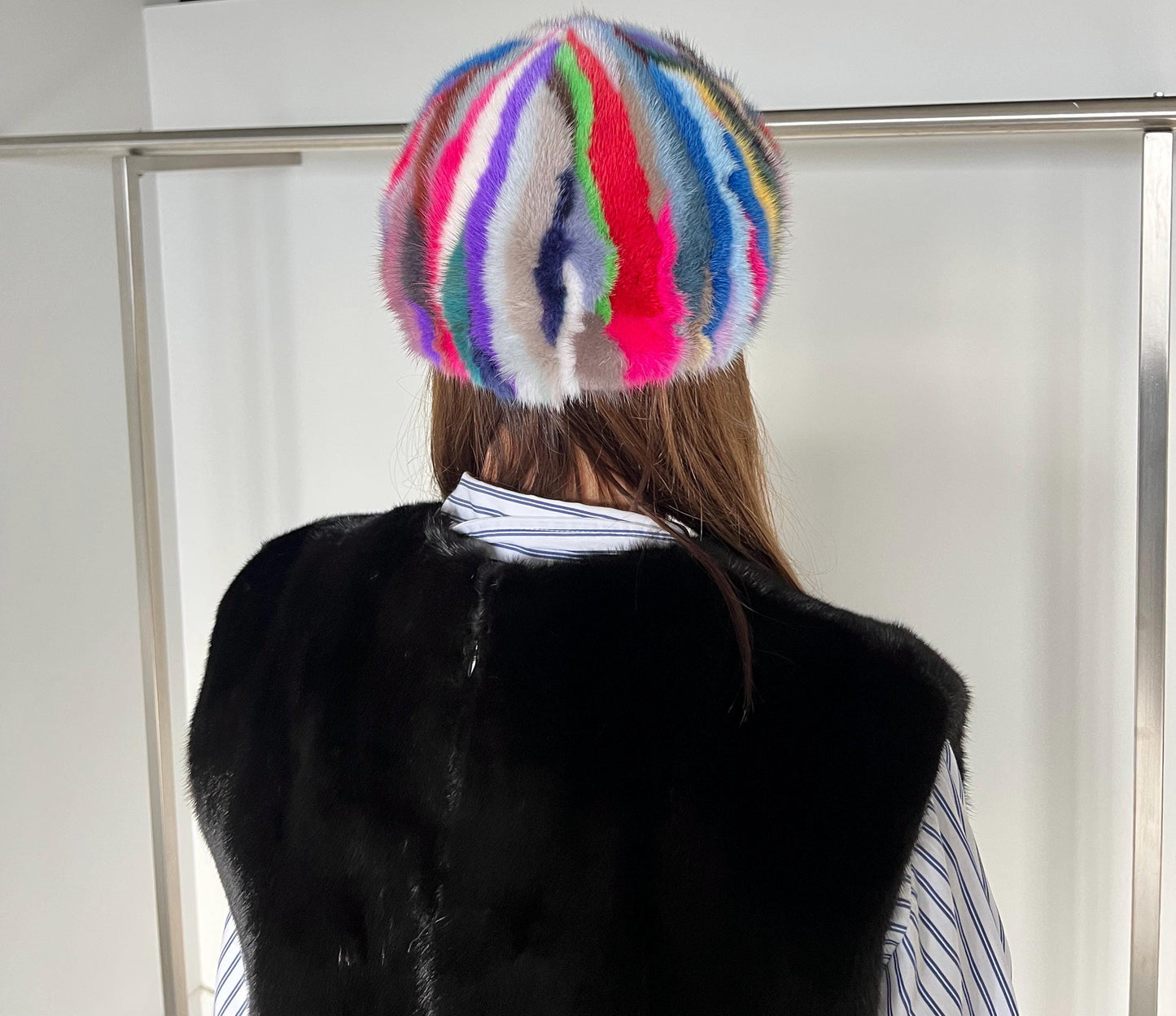 Real Mink Fur Beanie: Multicolored Stylish Hat