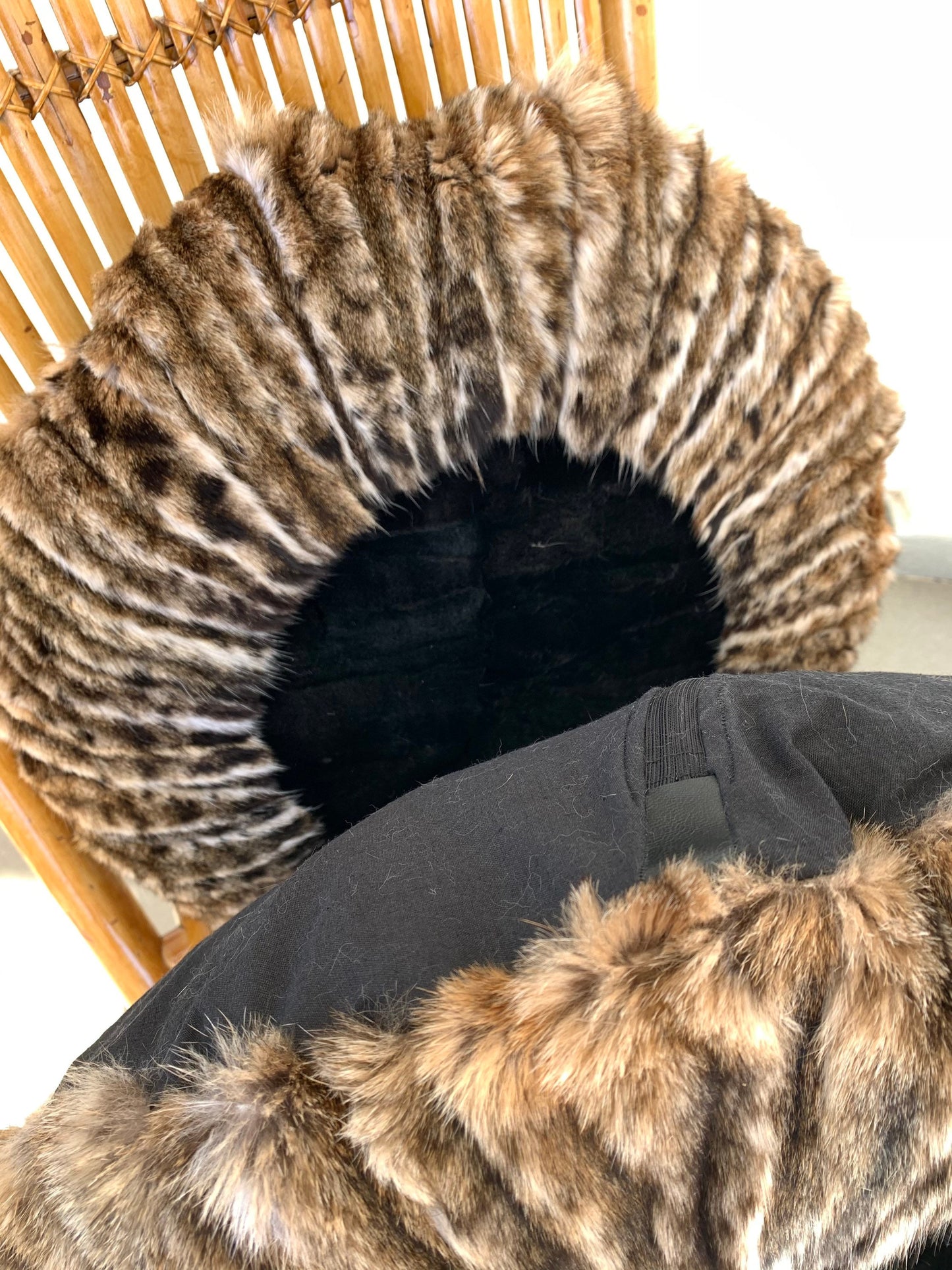 Black Fox Fur Pillow & Throw: Animal Print Home Decor
