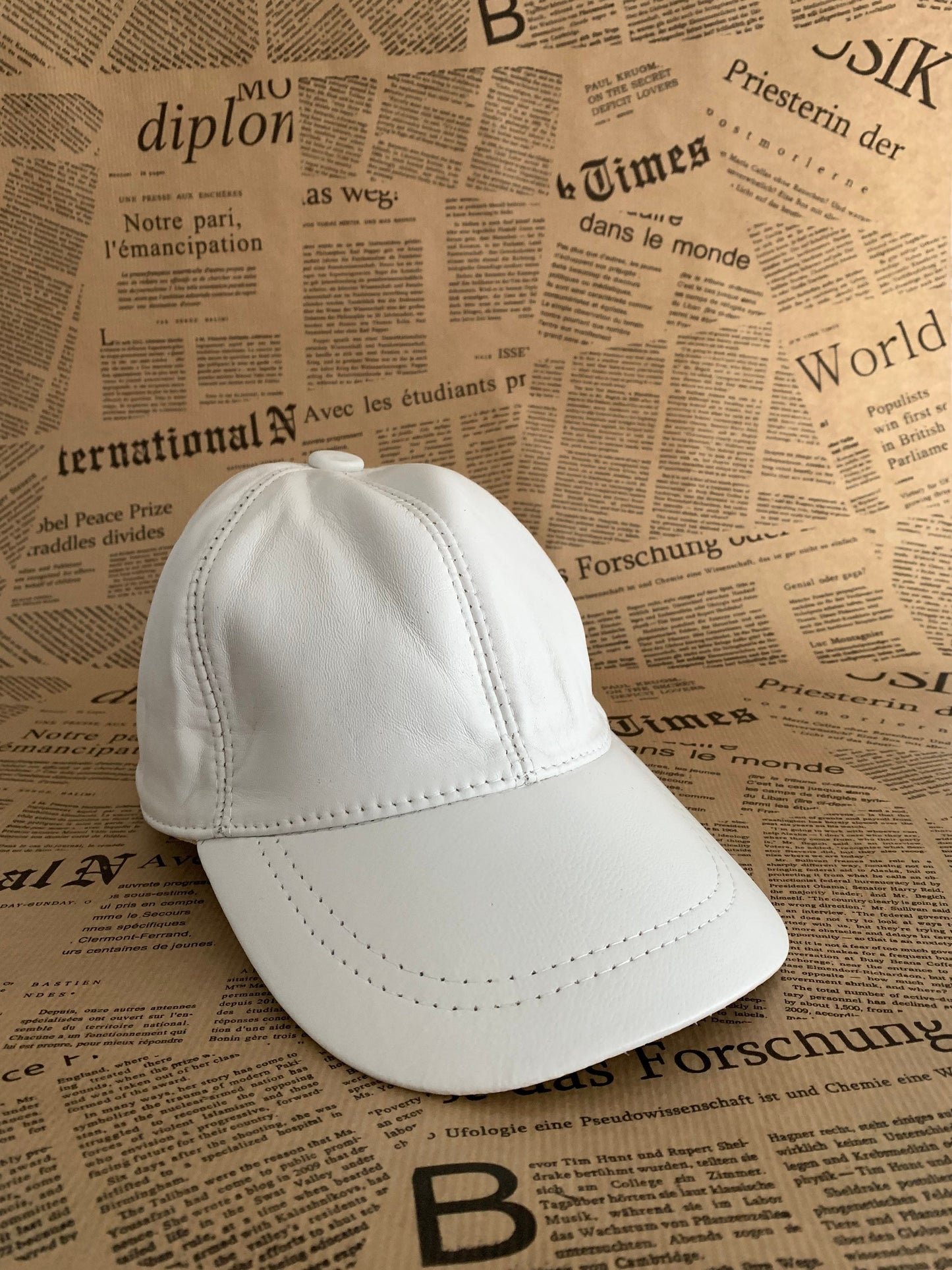 Genuine Leather Baseball Cap: Adjustable Nappa Leather Hat