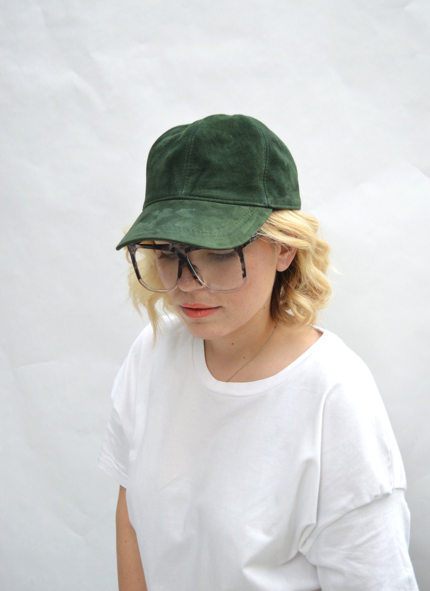 Genuine Suede Leather Cap: Adjustable Cowhide Jockey Hat