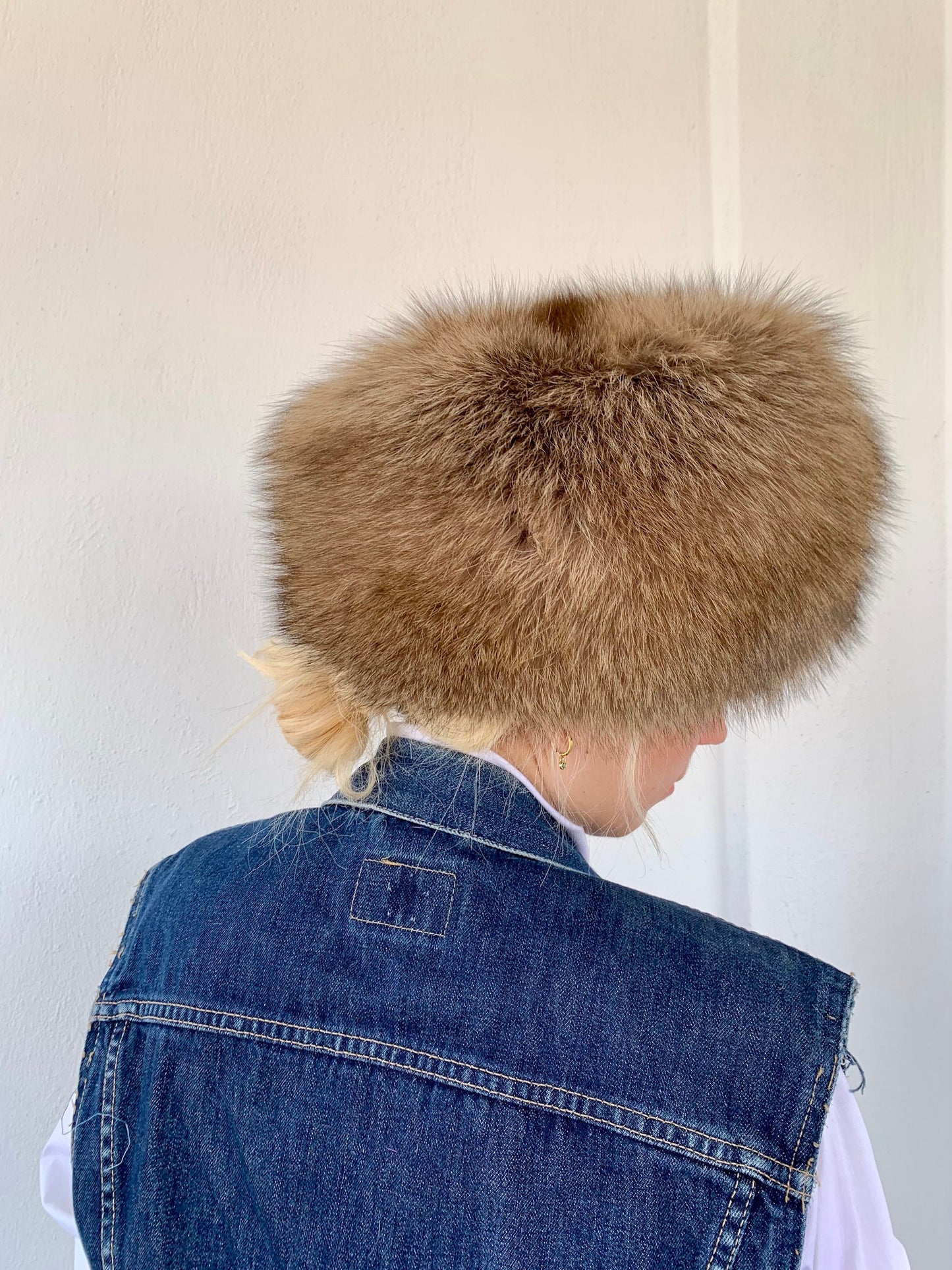Real Camel Fox Fur Cossack Hat, Saga Assured, Padded Winter Hat