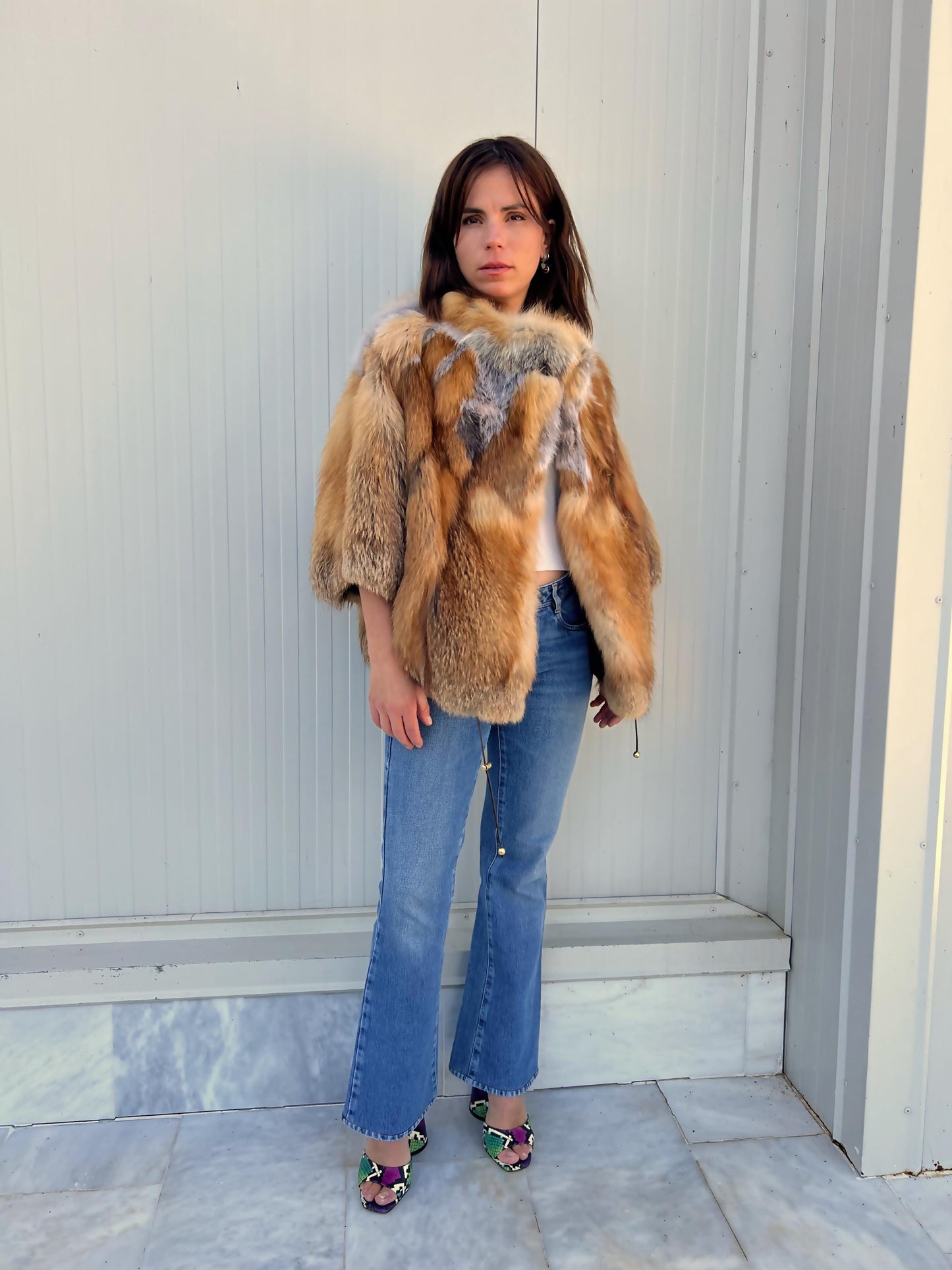 Handmade Red Fox Fur Jacket: Soft, Lightweight, with Collar