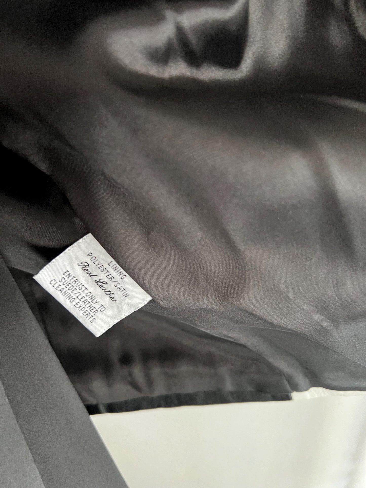 Handmade Lambskin buttery Leather Jacket: Black & White Nappa, Medium