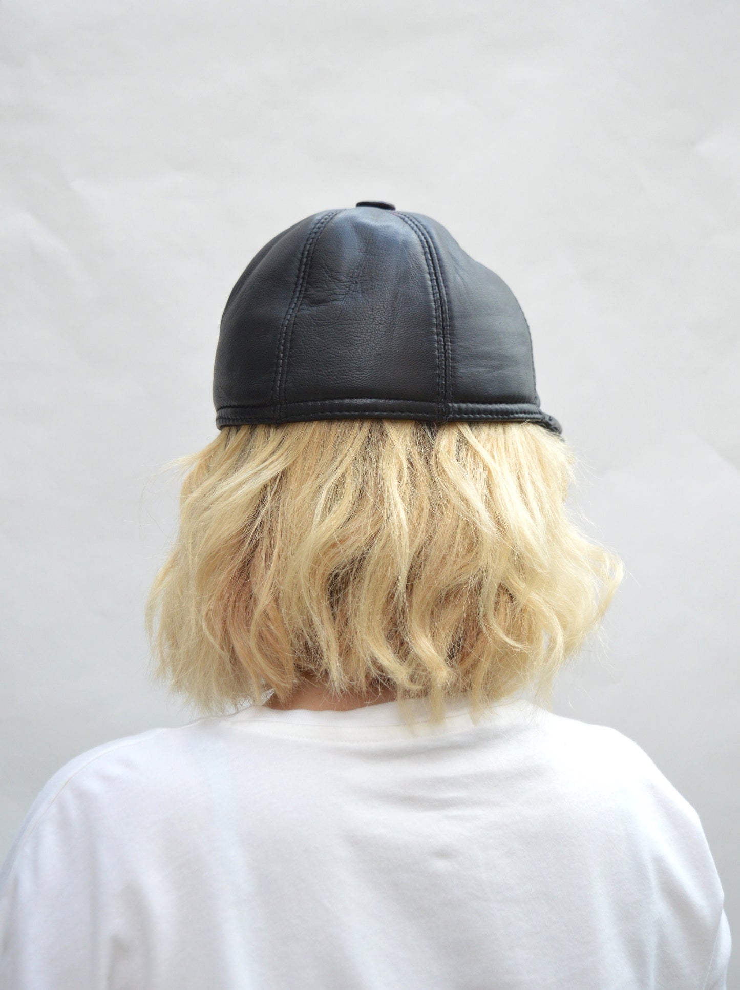 Leather Equestrian Cloche Hat: Cowhide Riding Cap with Velour Lining