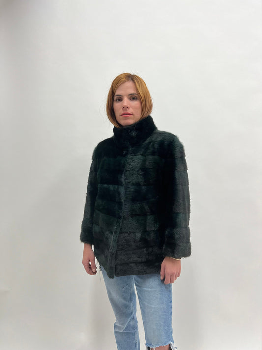 Emerald Dyed Mink Fur Jacket: Lightweight Full Skin Coat