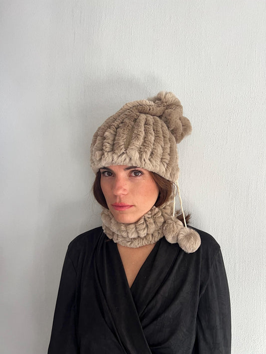 Handmade Fur Beanie Hat: Soft Knit Headband