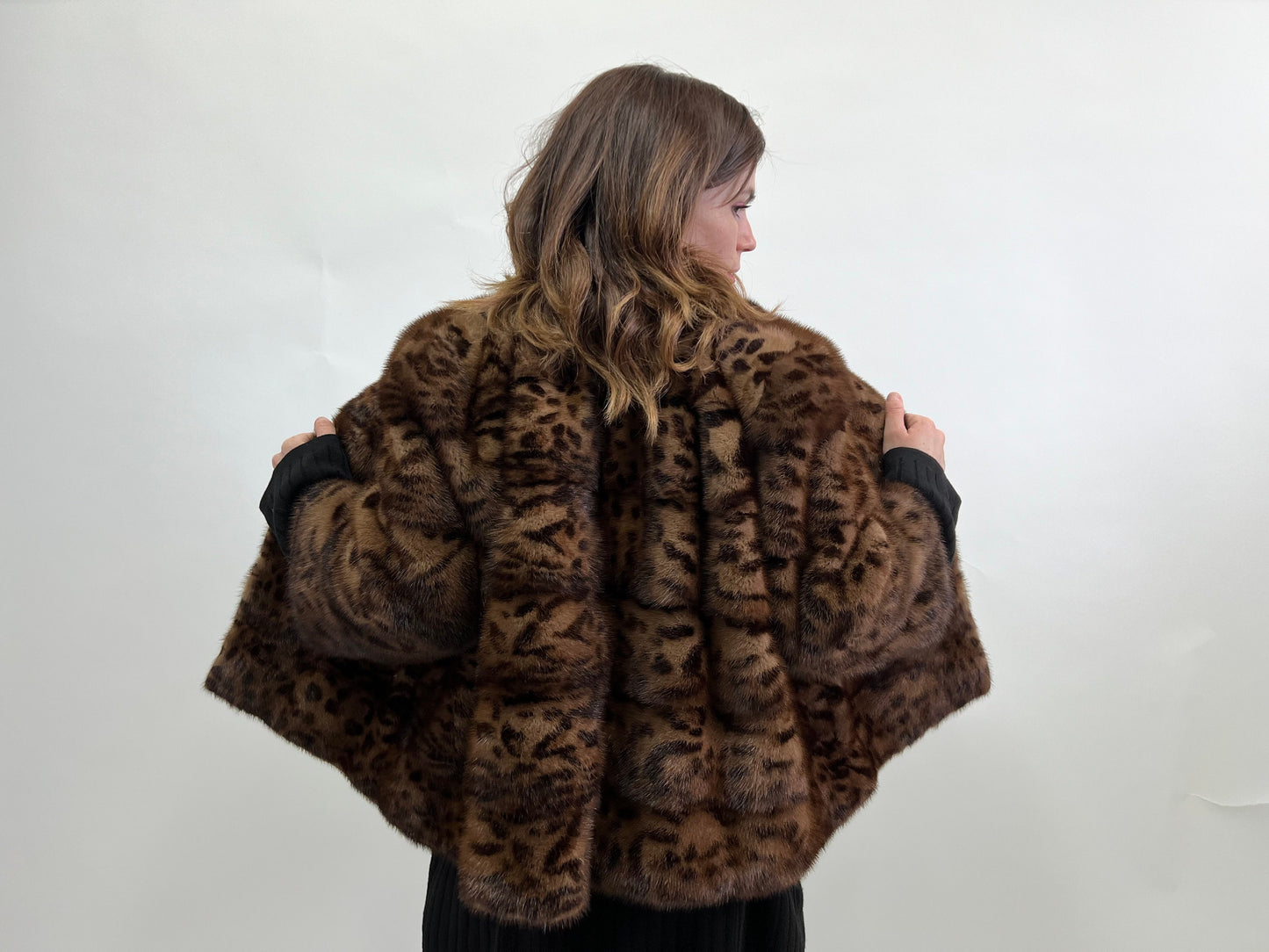 Leopard Print Mink Fur Jacket: Demi Buff, Saga Chic Style