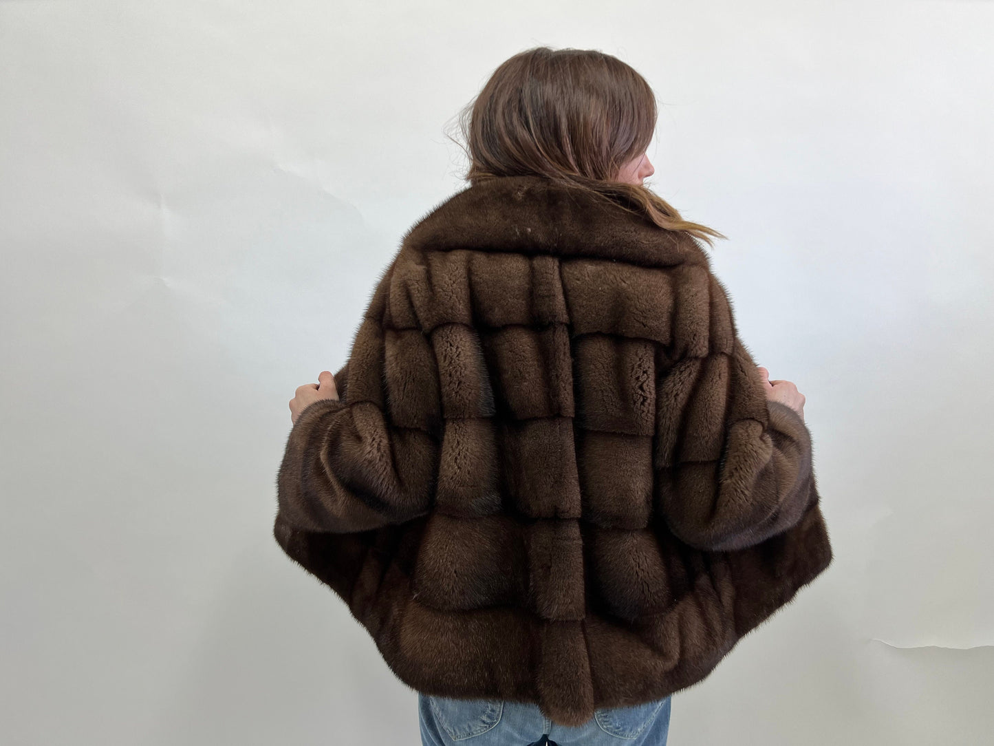 Brown Mink Fur Jacket: Handmade Saga Mink Coat