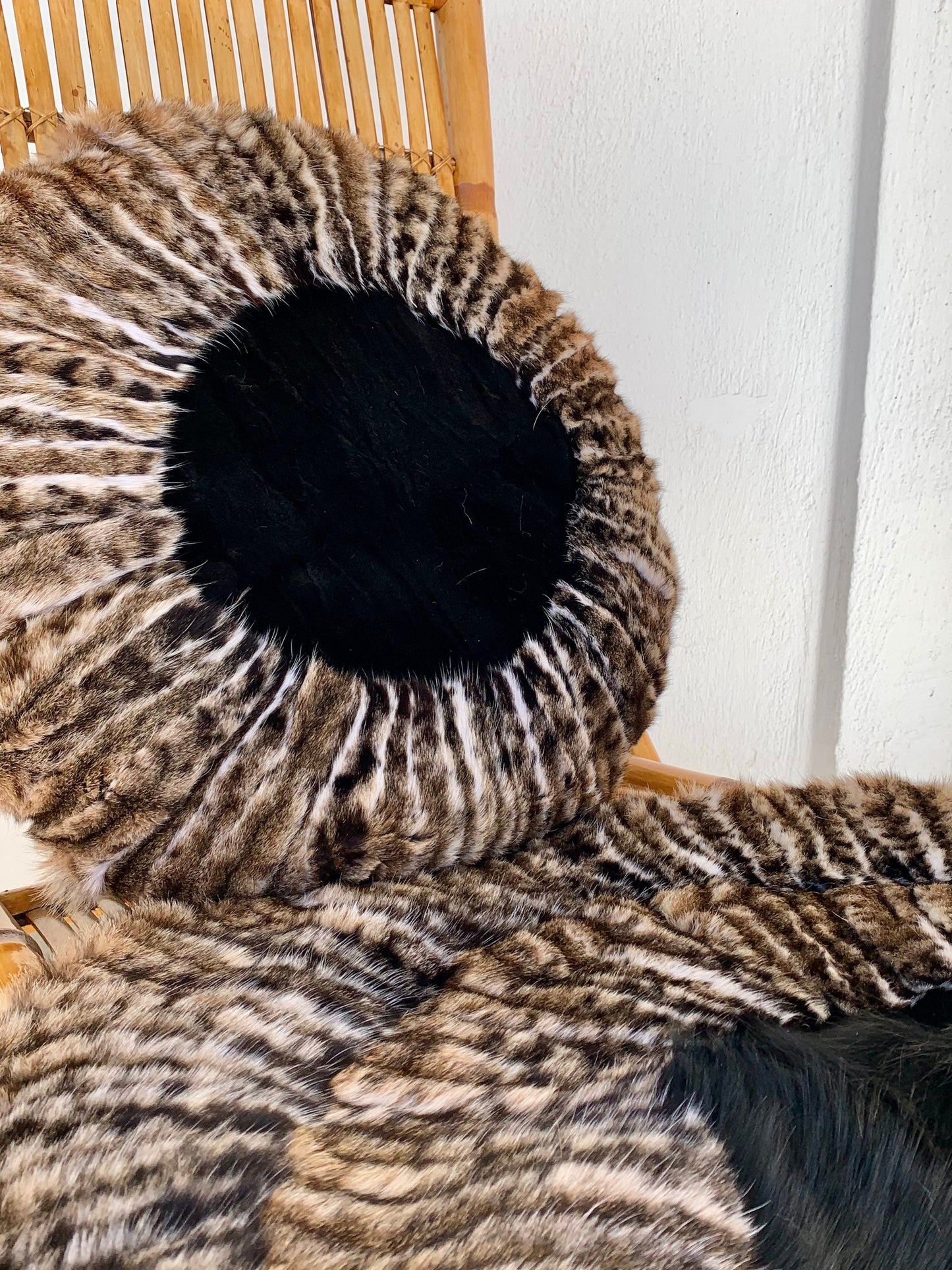 Black Fox Fur Pillow & Throw: Animal Print Home Decor