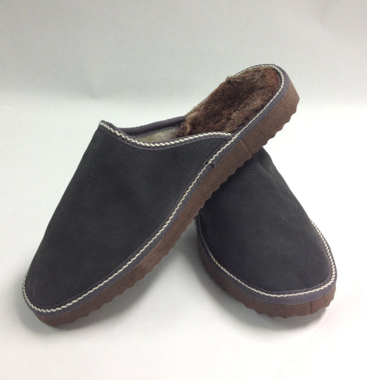 Genuine shearling fur slippers for men.