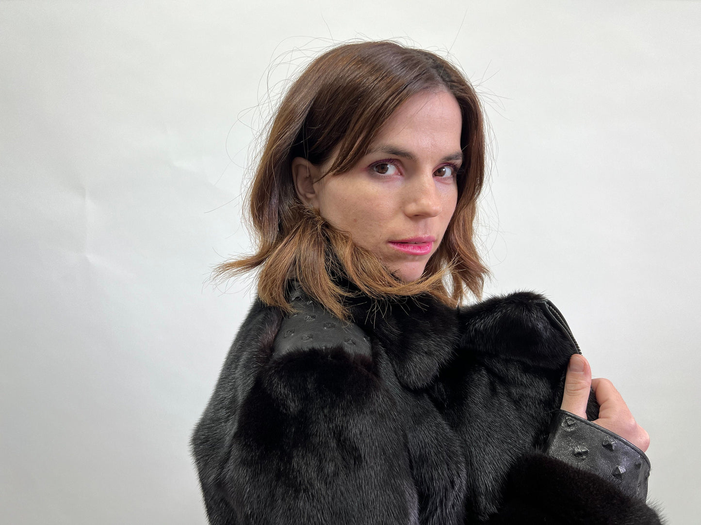 Mink Fur Biker Jacket: Black Leather Detail, Copenhagen Fur
