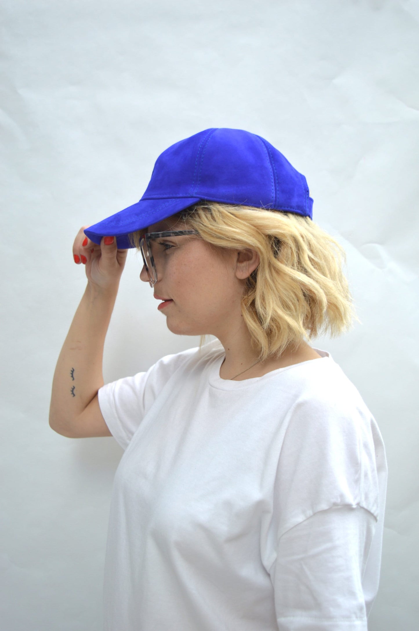Suede Leather Baseball Cap: Adjustable Genuine Cow Leather