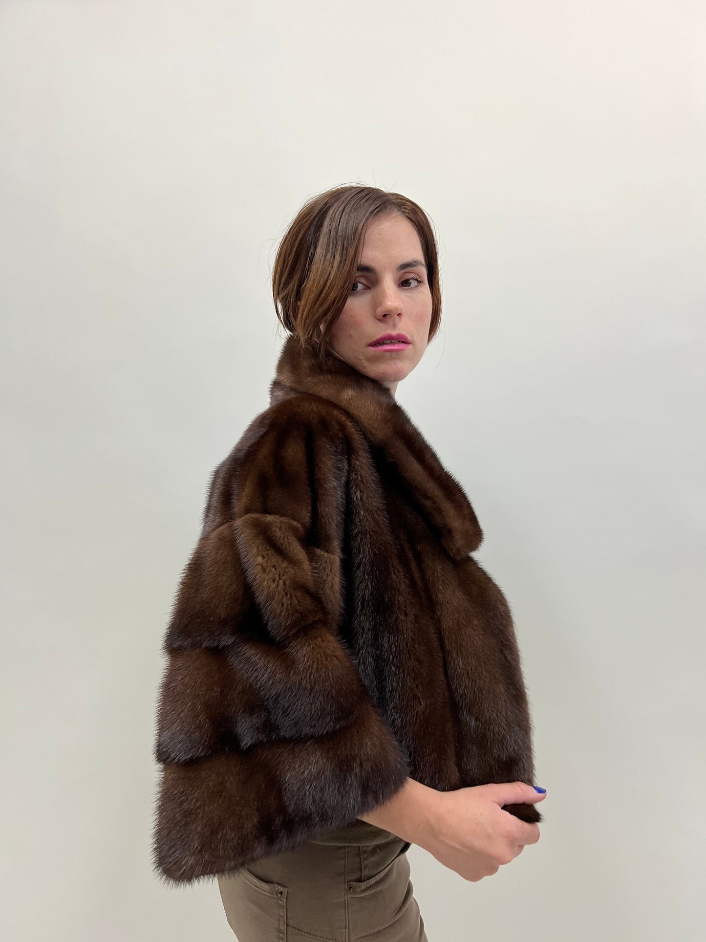 Saga Demi Buff Mink Fur Bolero Jacket - XS/S/M