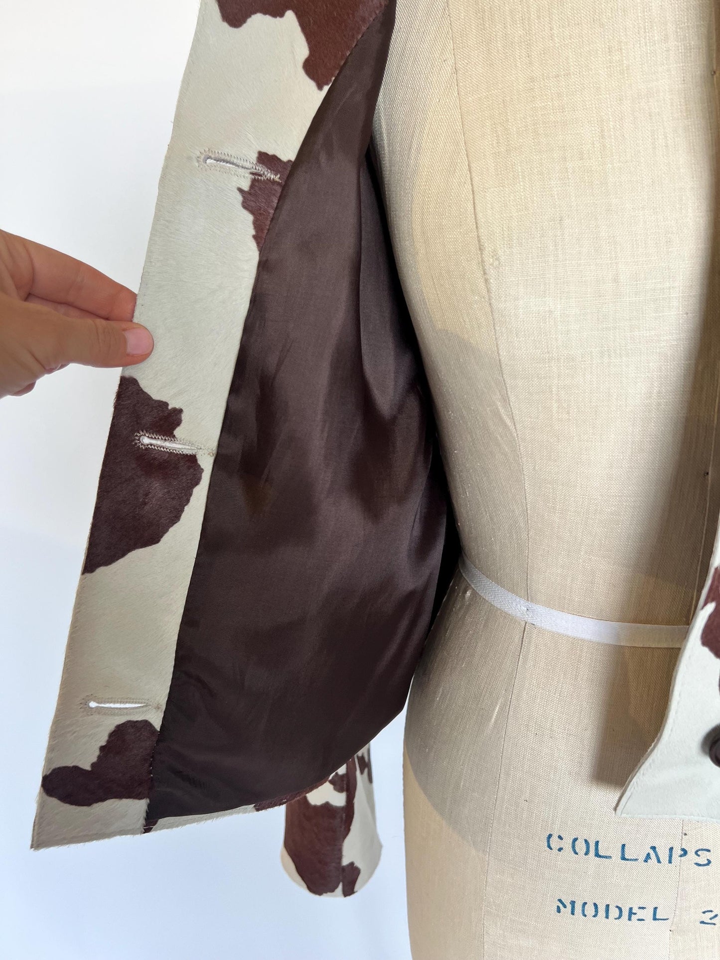 Hair-On Cowhide Leather Biker Jacket: Handmade Calf Fur, Greece