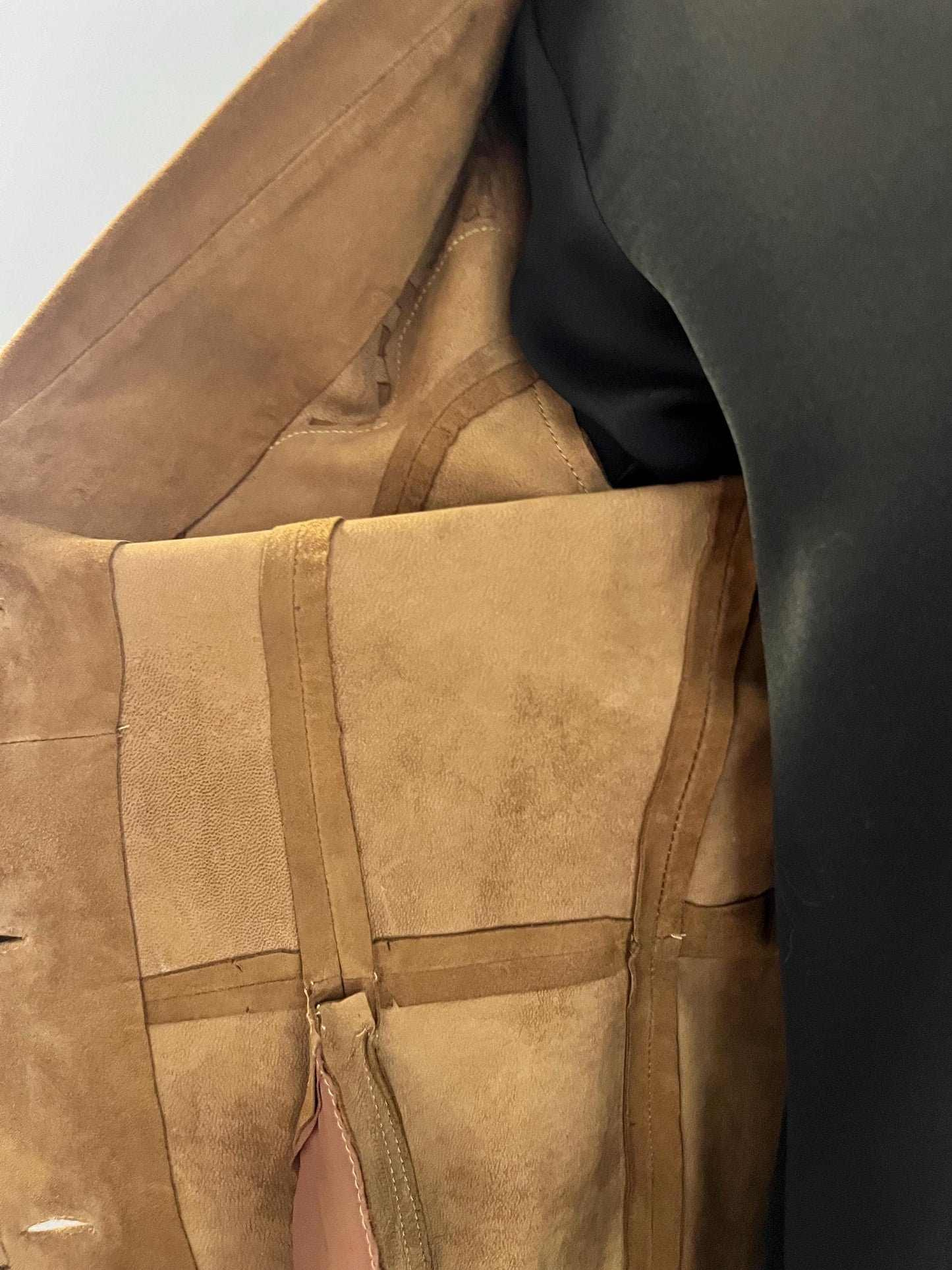 Handcrafted Suede Leather Cropped Jacket: Camel Unlined Blazer