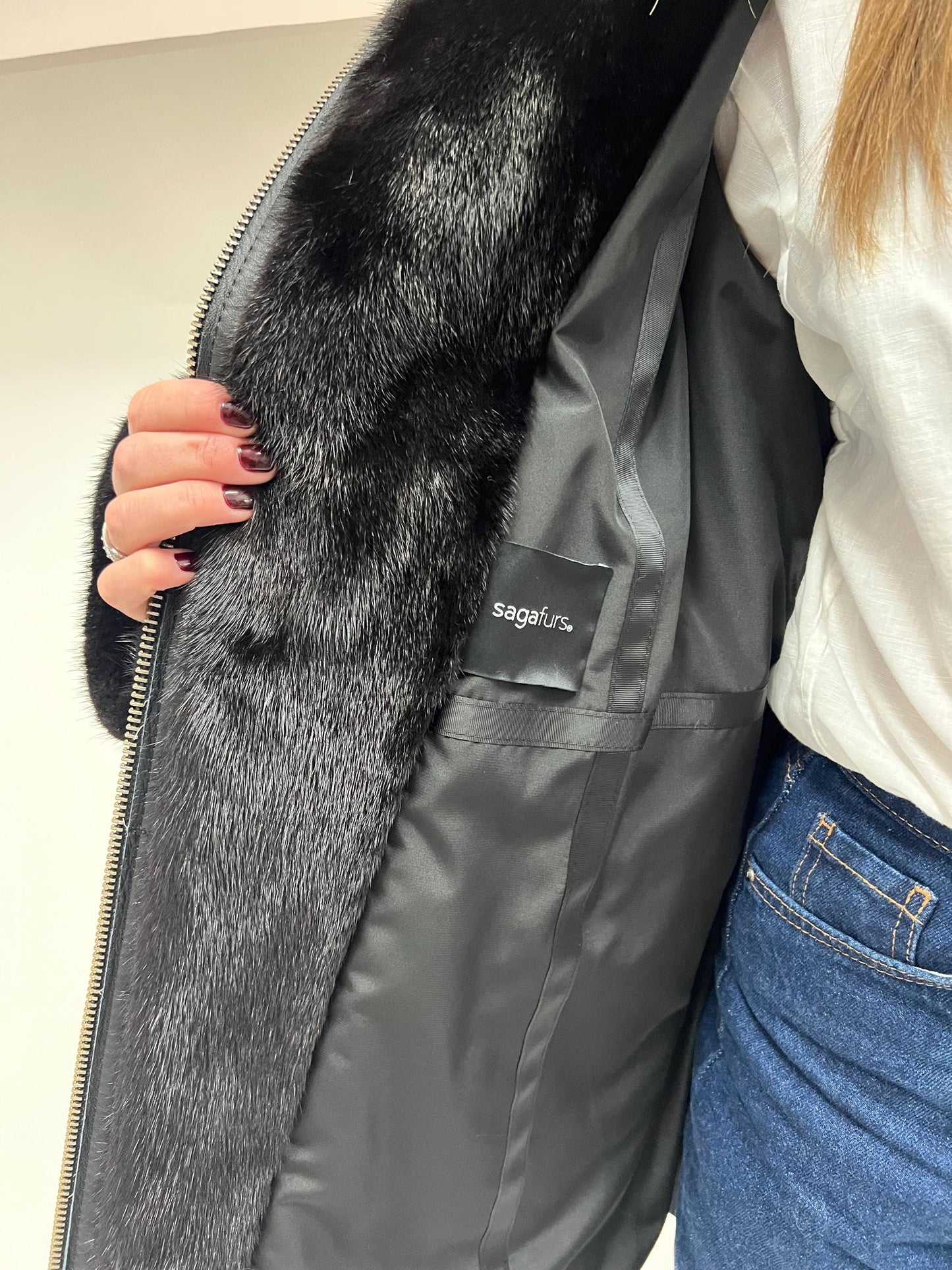 Black Mink Fur Biker Jacket: Silver Hardware, Luxury Women's Coat