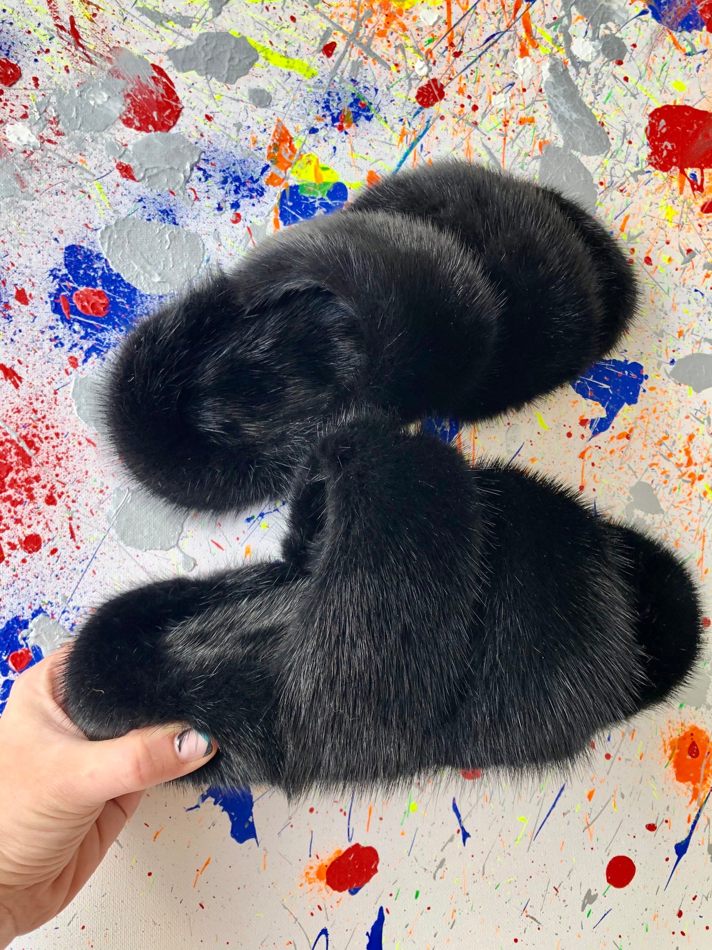 White Mink Fur Slides: Luxury Fur Slippers