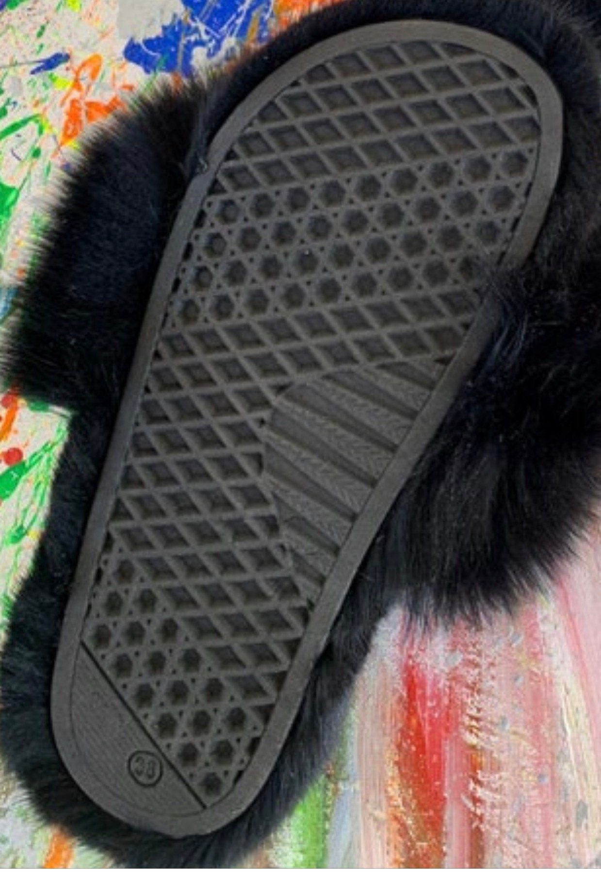 White Mink Fur Slides: Luxury Fur Slippers