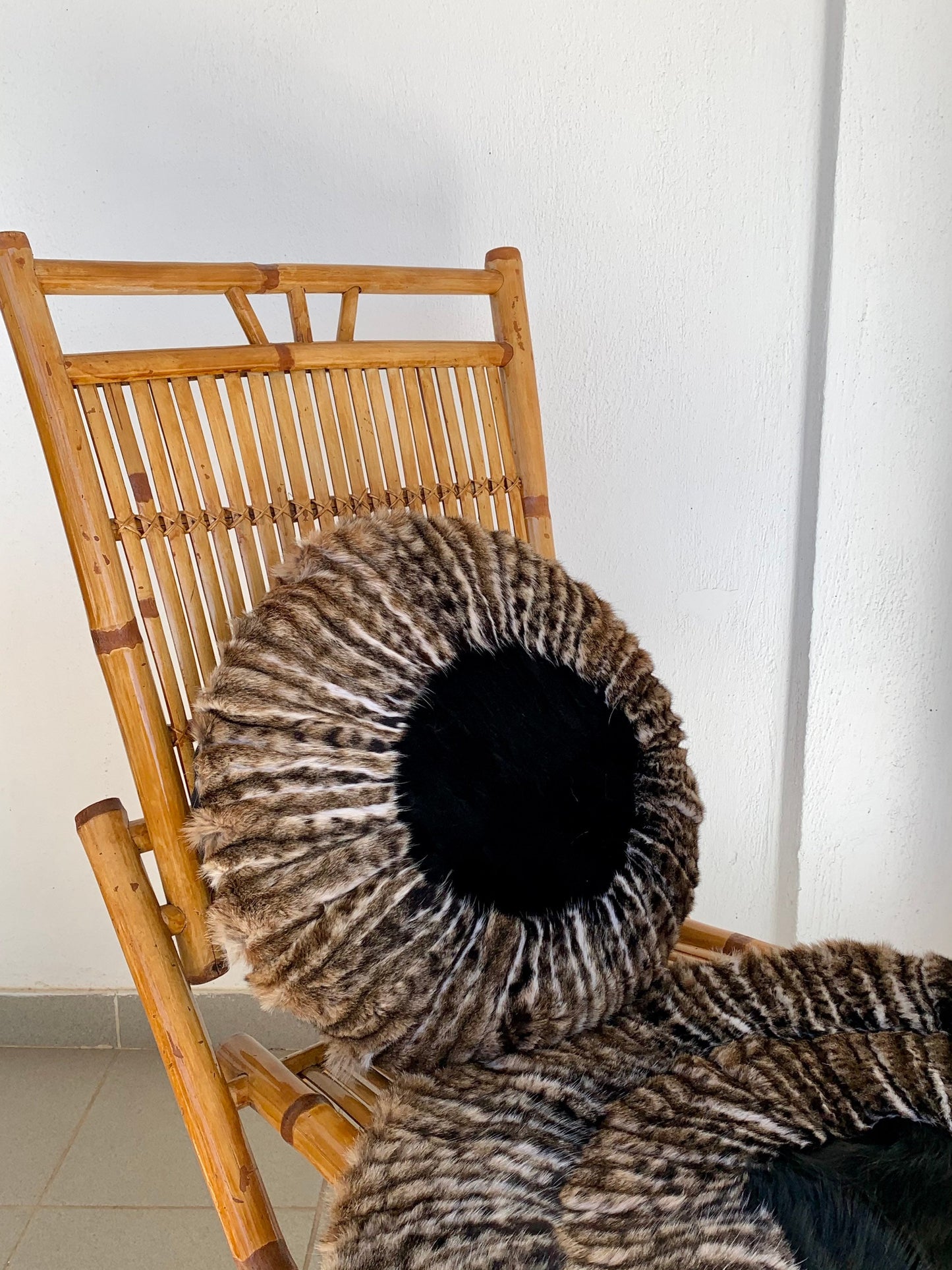 Black Fox Fur Pillow & Throw: Animal Print Home Decor