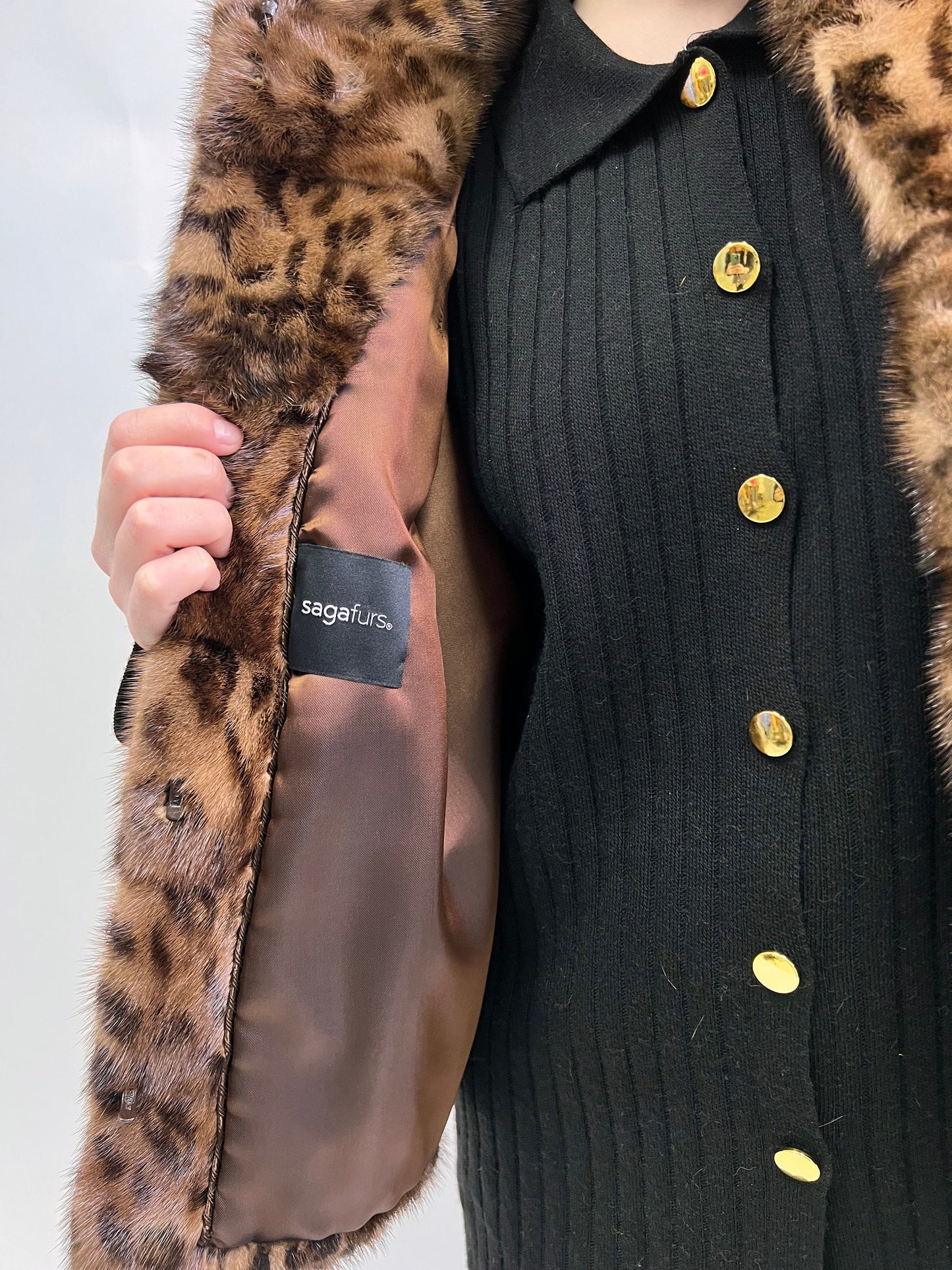 Leopard Print Mink Fur Jacket: Demi Buff, Saga Chic Style