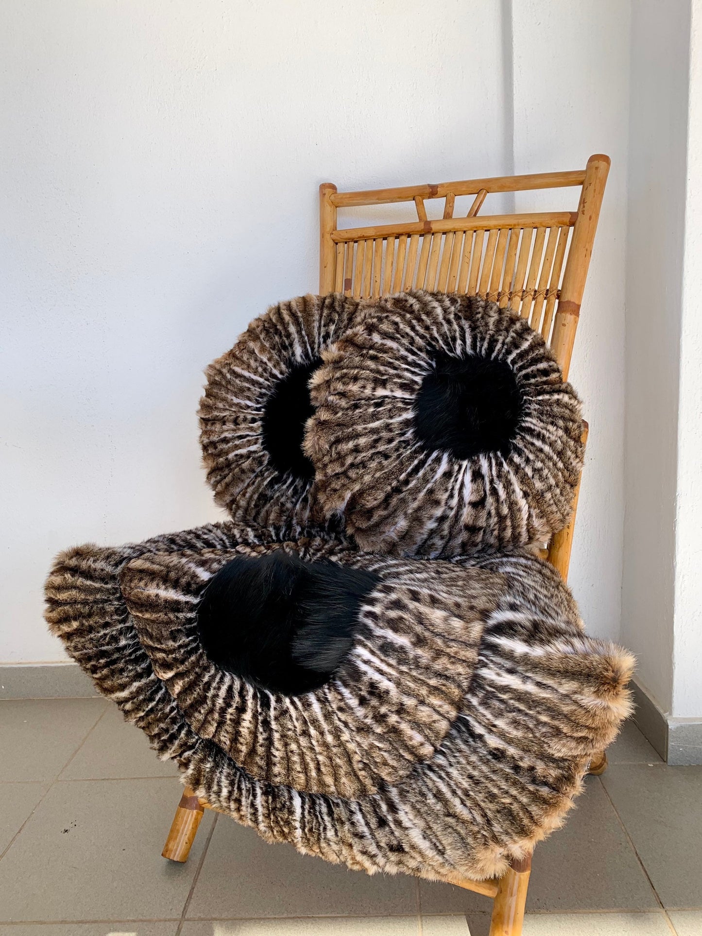 Black Fox Fur Pillow & Throw: Animal Print Home Decor