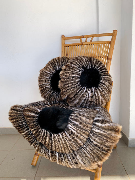 Black Fox Fur Pillow & Throw: Animal Print Home Decor
