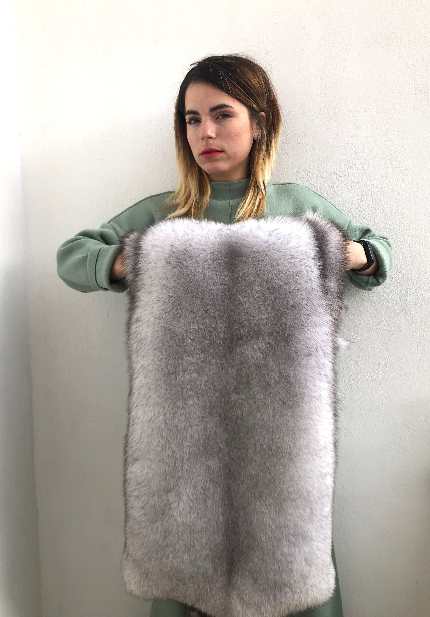 Genuine Blue Fox Fur Pelt: Luxury DIY Craft Material huge skin from Saga auction.